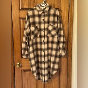 Vine and Love Flannel sweater dress button down Size Large